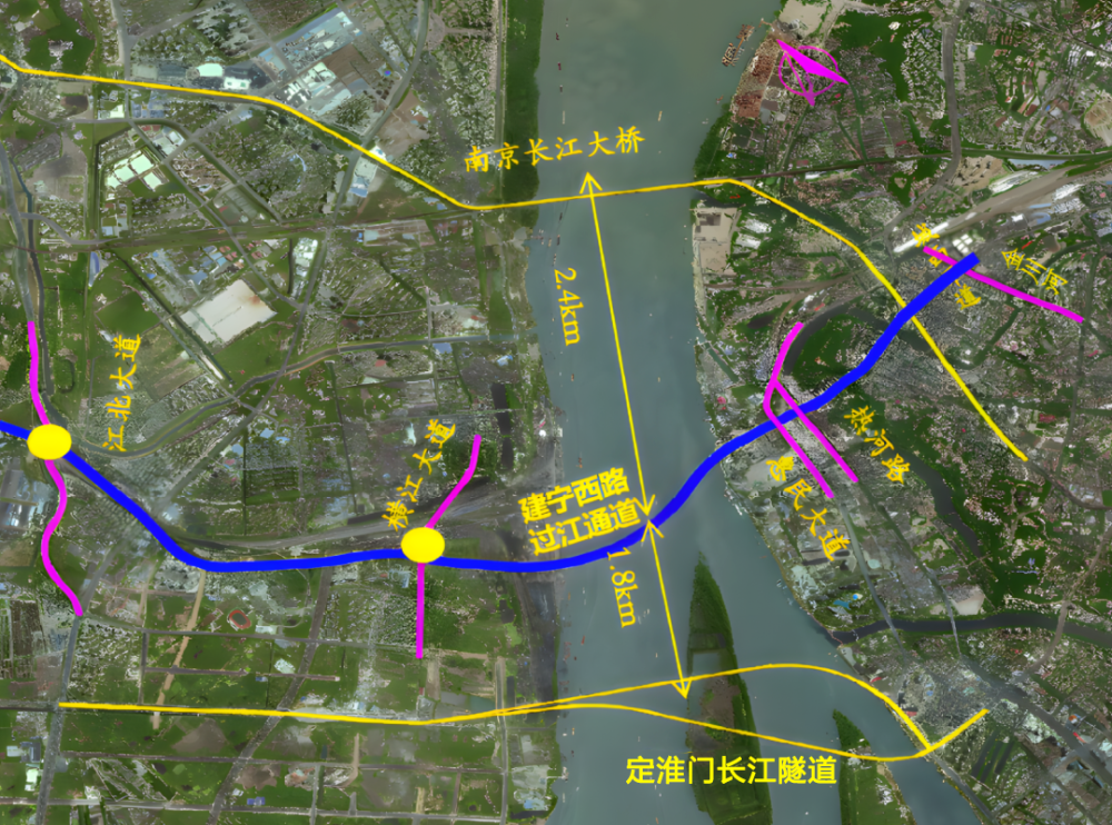 沿兴浦路方向铺设,上跨浦滨路后,以隧道形式与规划横江大道相交,然后