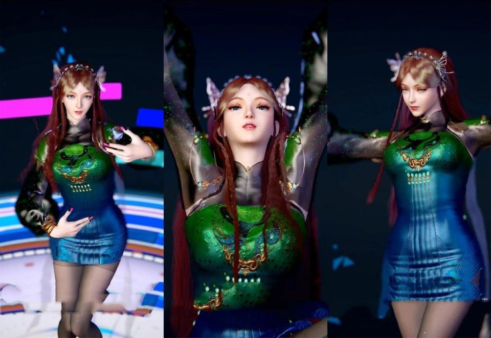 宁荣荣另类换装秀斑点狗套装尽显可爱流光睡衣展现极致诱惑