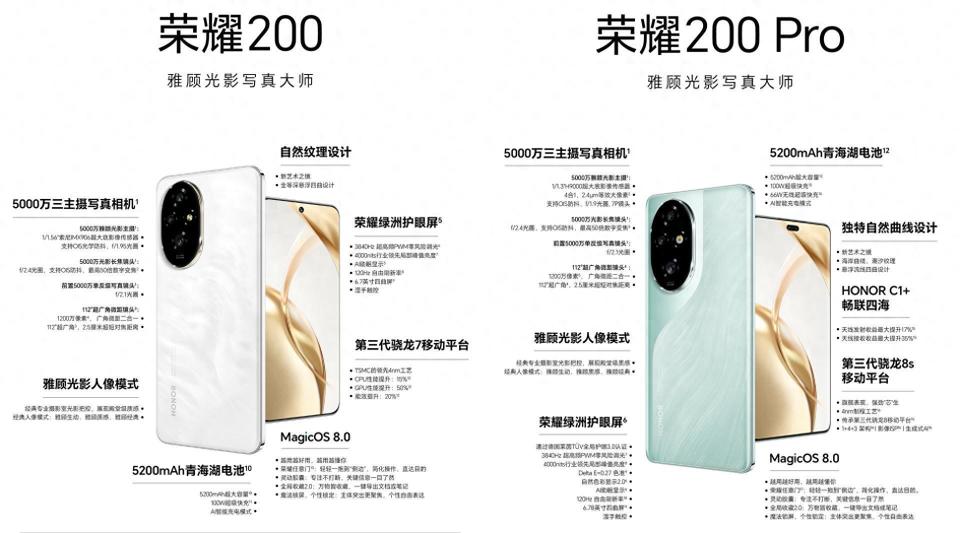 荣耀200系列参数配置对比,两个版本该怎么选?