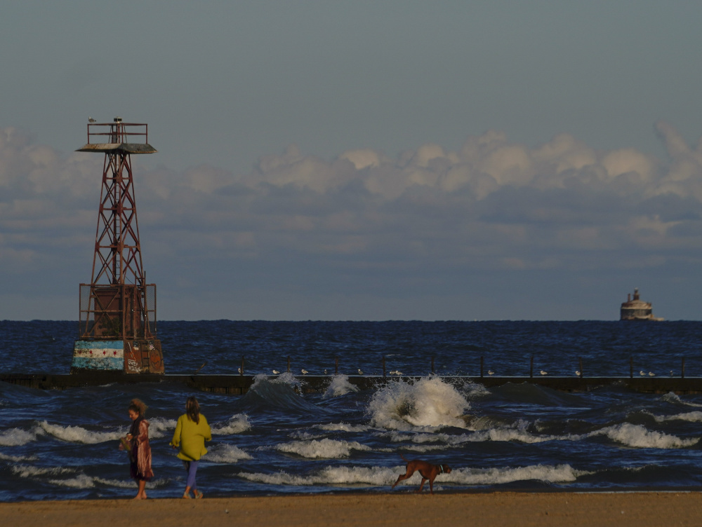 美国芝加哥湖边休闲