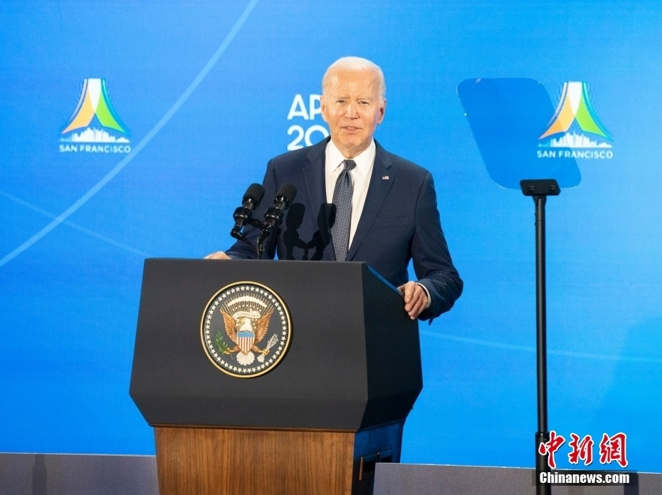 美国总统拜登在旧金山探索博物馆出席亚太经合组织(apec)会议欢迎招待