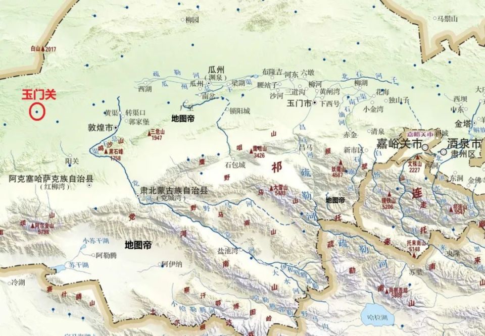 玉门关位置地图图片