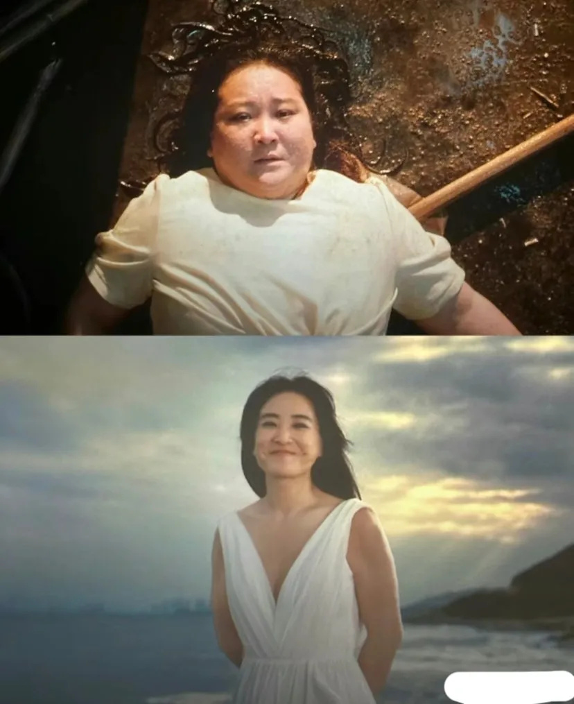 看到瘦的贾玲了,她在海边穿白色露背长裙梨窝浅笑,画面太梦幻了_腾讯