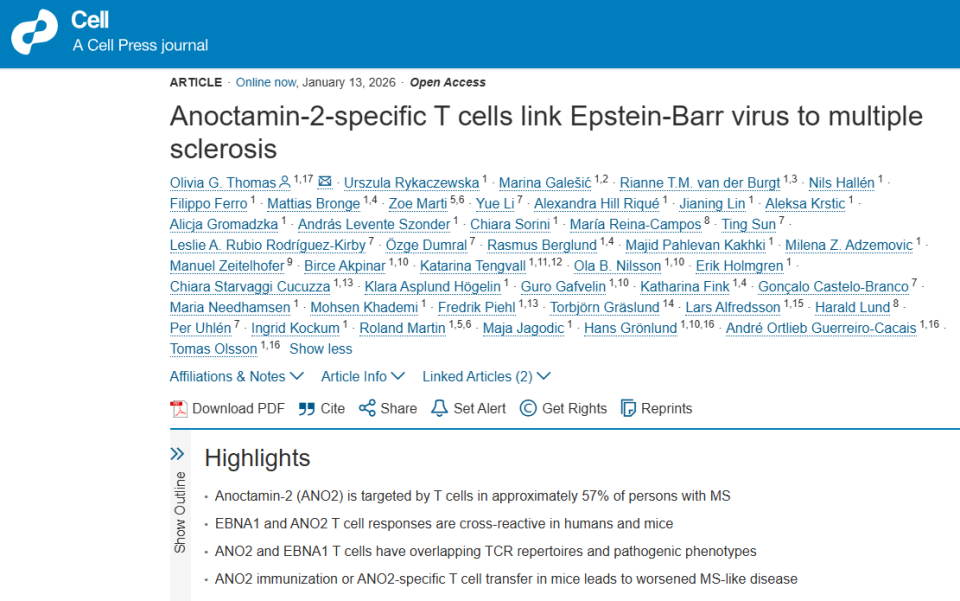 小鼠脑定位怎么固定Cell ｜ 当T细胞迷失在“镜像世界”：EB病毒如何借Anoctamin-2之手引爆多发性硬化？_https://www.jmylbn.com_新闻资讯_第1张