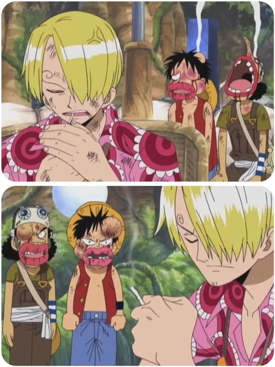 海贼王往期的一些"搞笑场景",路飞被玩坏,乌索普脸肿,各种表情各种