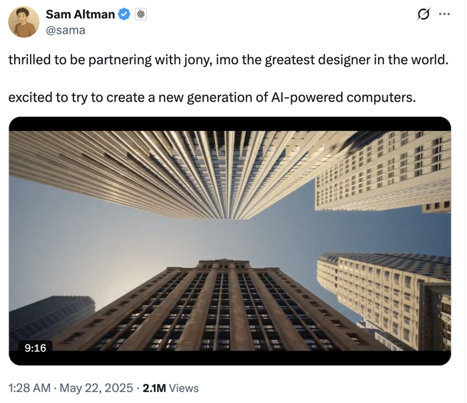 468亿！OpenAI最大收购，拿下苹果前高管Jony Ive公司-腾讯新闻