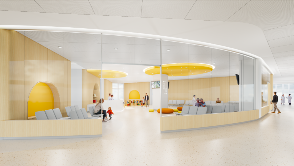 深圳市第三儿童医院以"海洋"为主题,在项目设计上利用布局形成建筑