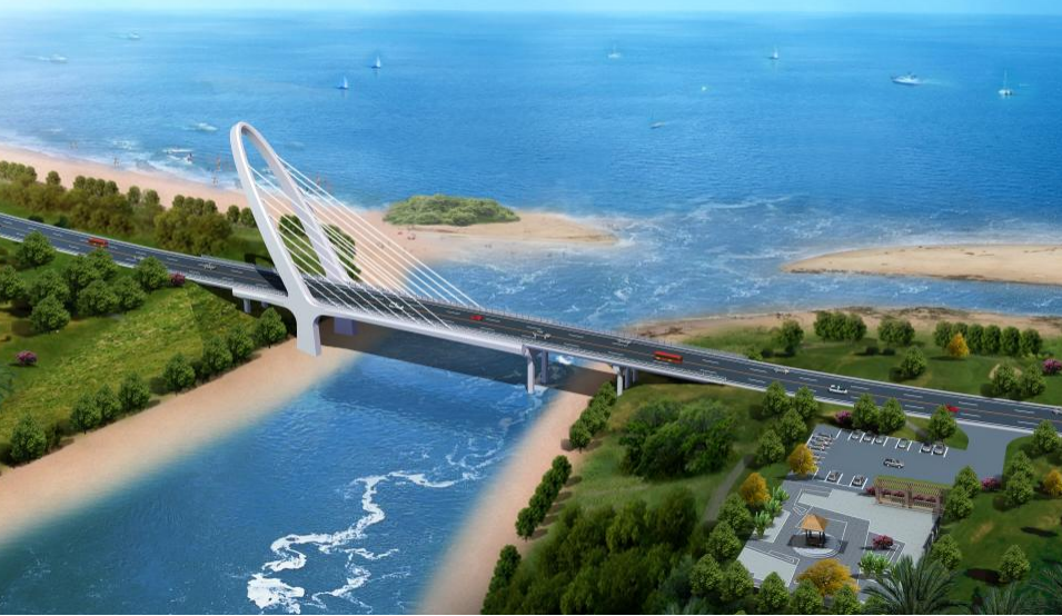 网红打卡地1万宁龙滚河大桥预计本月中旬完工