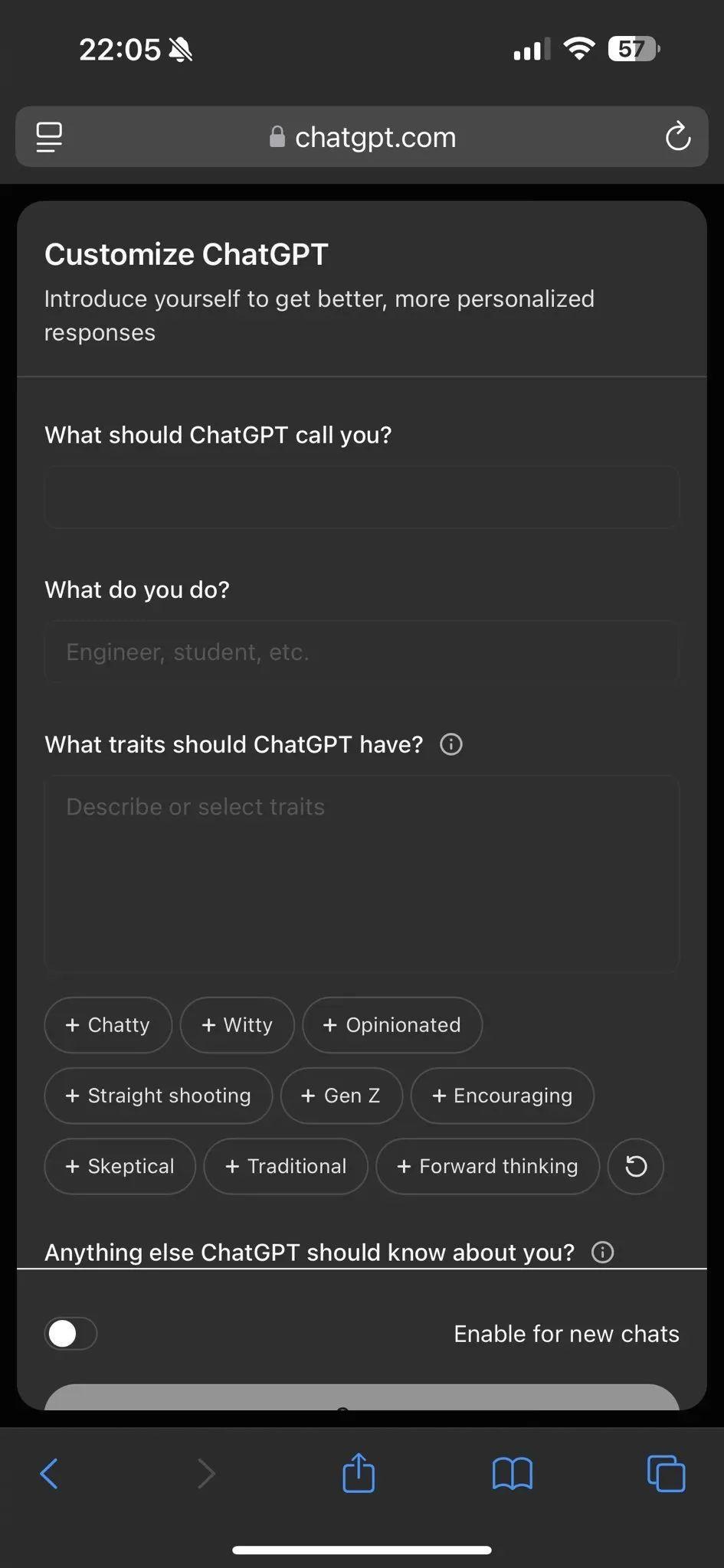 ChatGPT | 最新功能：用户可为其设定“健谈”和“Z世代”等特质 · 原文图片 2