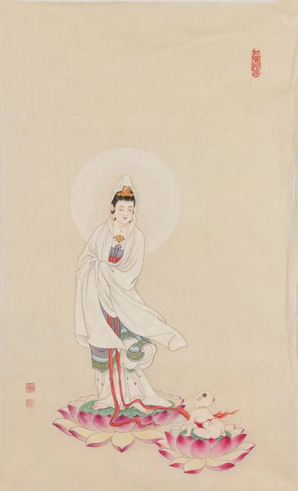 工笔观音入菩提丨白长友