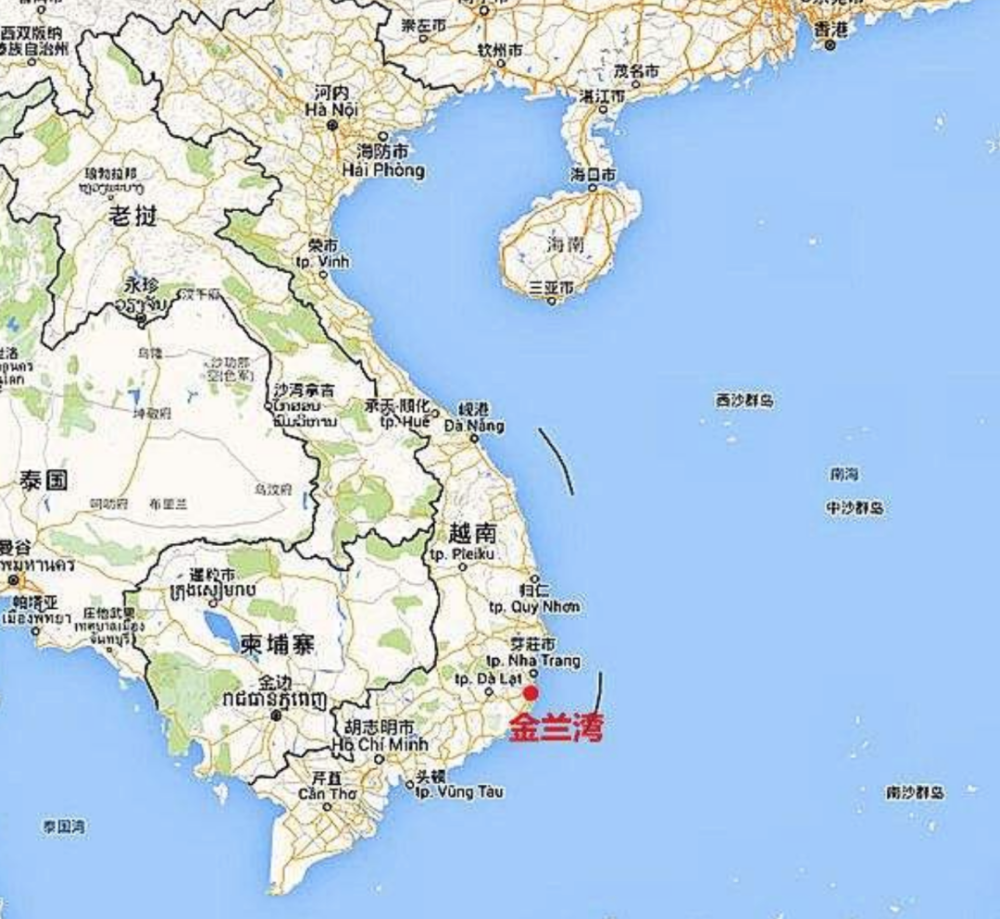 图为金兰湾地理位置可以说一个海军基地没法同时满足地理,气候,交通