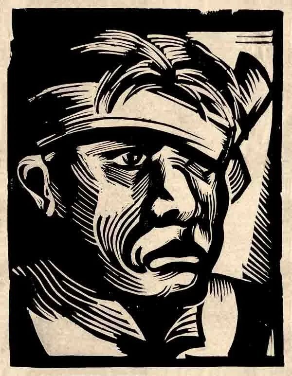 《怒吼吧!中国》 李桦,木刻版画 ,26.4x19.