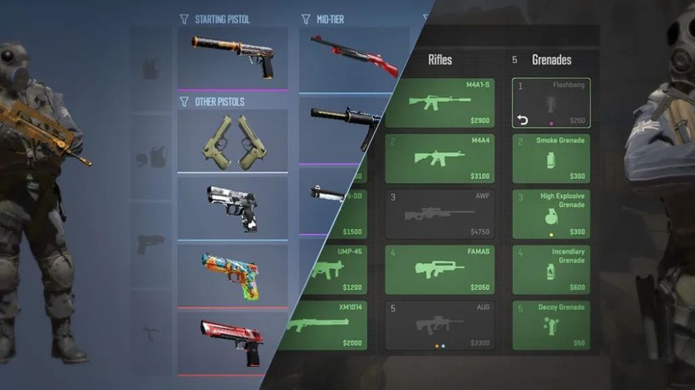 当《csgo》在十多年前首次出现时,它展示了一个径向购买菜单,旨在很好