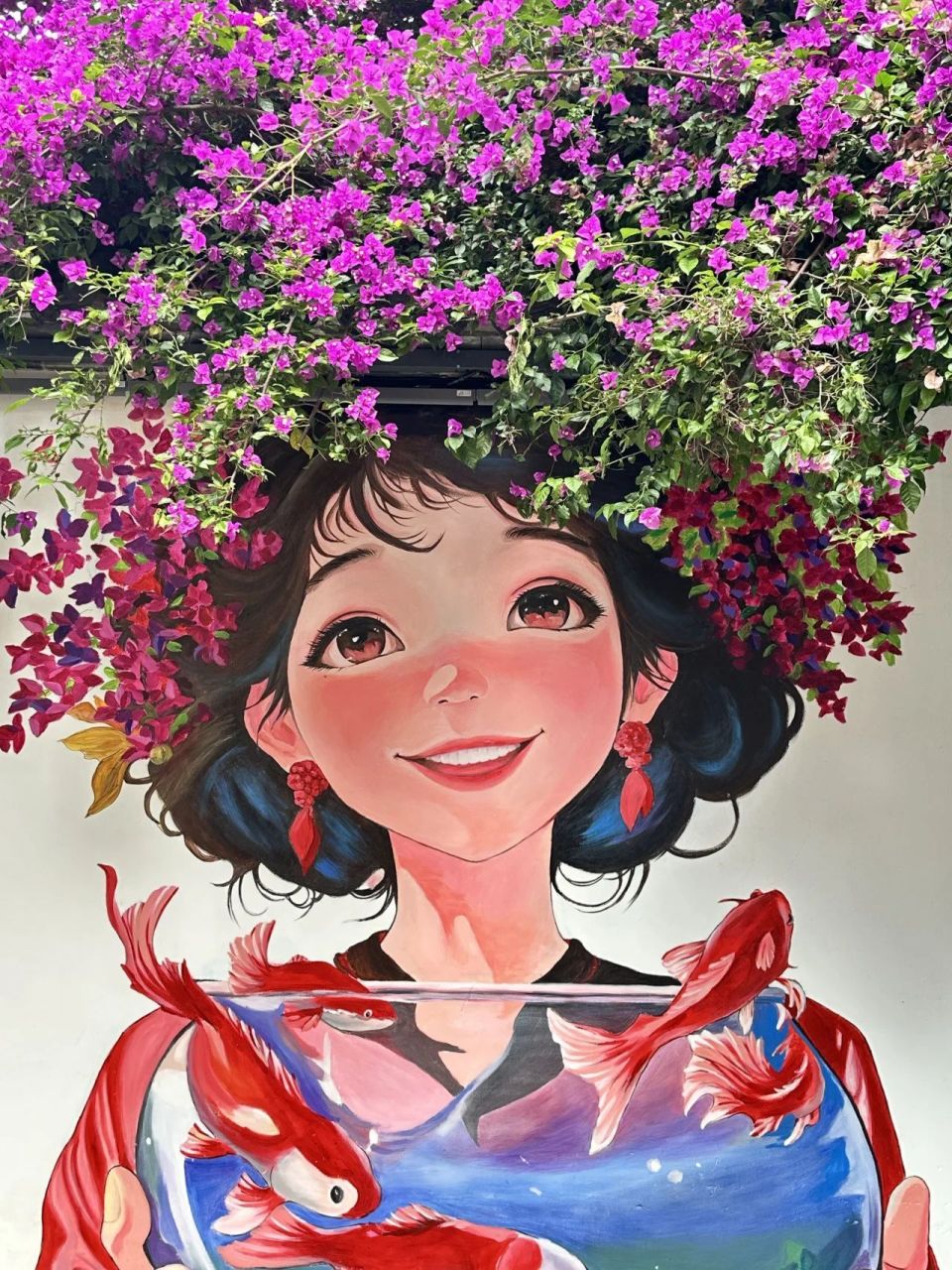墙绘上新！五华这些簪花少女墙打卡超出片，来看最全攻略_腾讯新闻