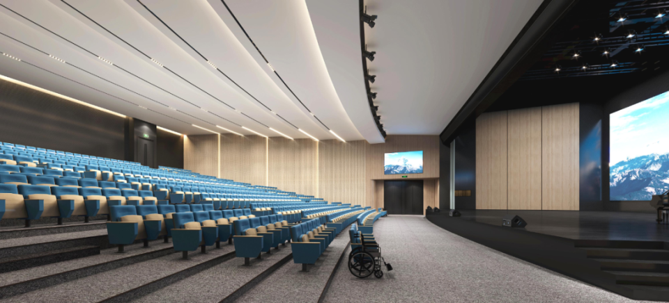 学校设有800个座位的报告厅立面设计简洁明快功能分区明确学校设计