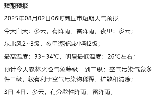 商丘柘城天气预报在线