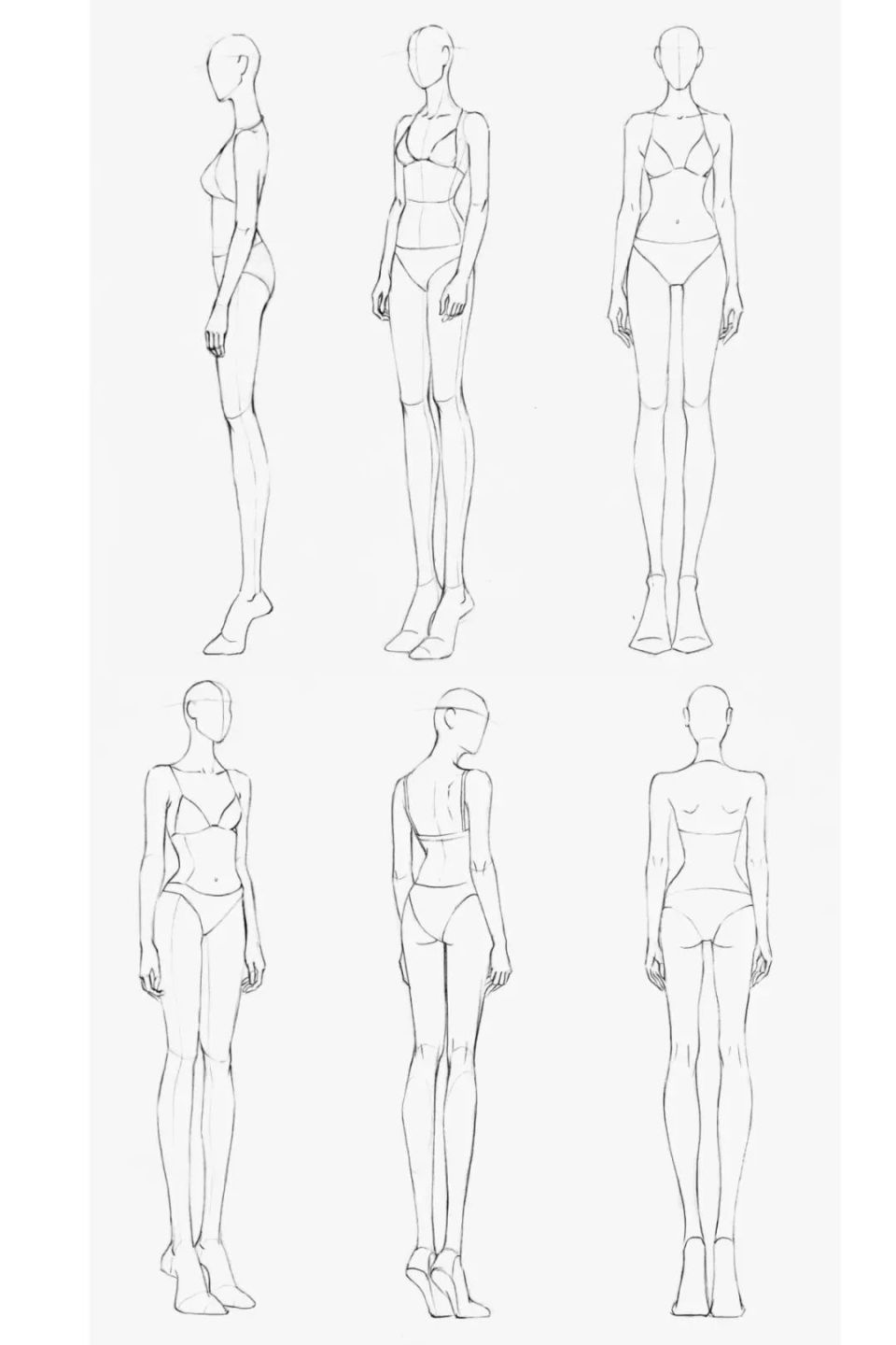 人体模特素材 | 多侧转角度模特动态图