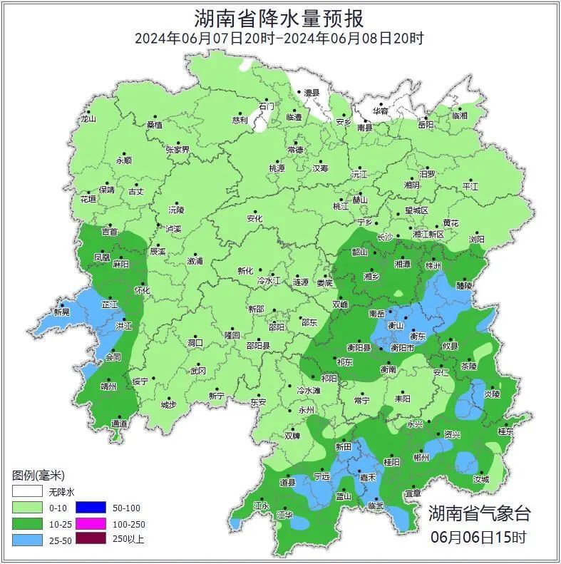 具体预报今天晚上到明天白天,湘南阴天有小到中雨,其中永州南部局地