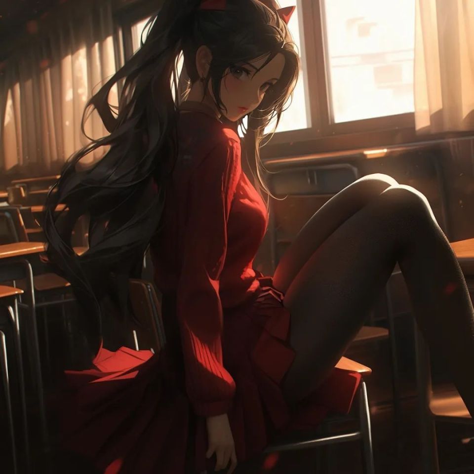 ai少女壁纸:短裙 丝袜 优美曲线若隐若现魅惑力十足