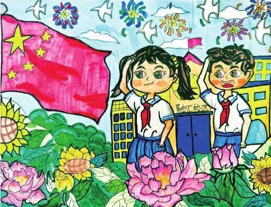 星星火炬,燃动小画师们的爱国情-腾讯新闻