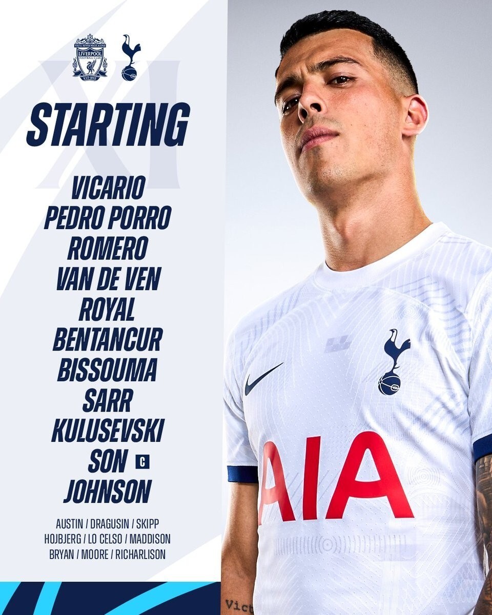 利物浦vs热刺:萨拉赫,加克波首发,孙兴慜,本坦库尔出战