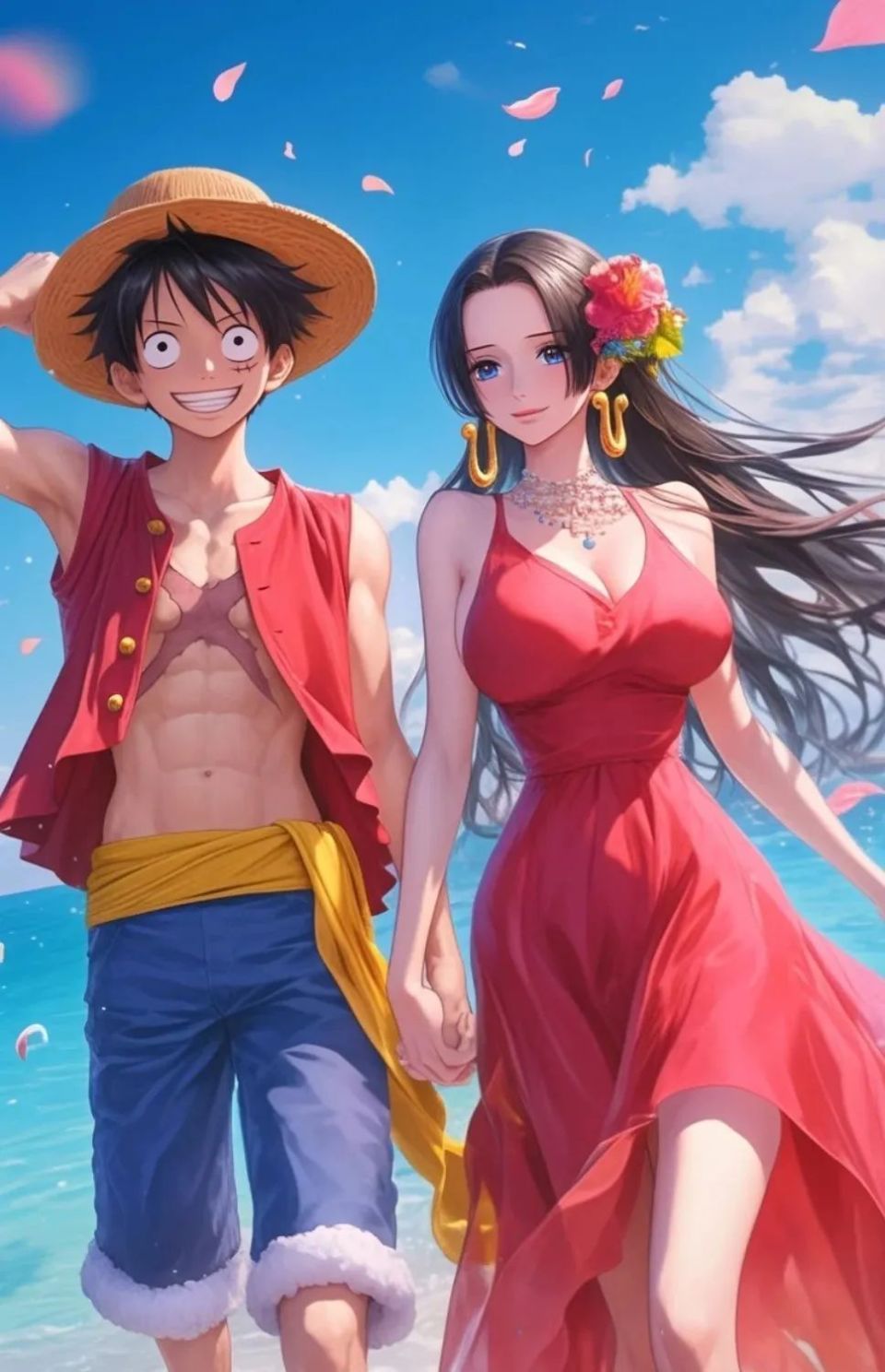 海贼王,人妻汉库克与路飞,这也太恩爱了吧!好羡慕