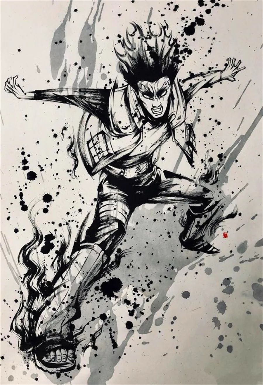 火影:当忍者们遇上中国风水墨画风,带土鼬很帅,雏田小南美如画_腾讯
