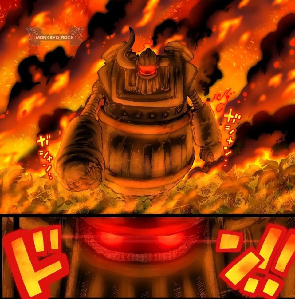 海贼王1116话彩图分享:"露露西亚的灭亡与古代兵器的点燃,一场震撼