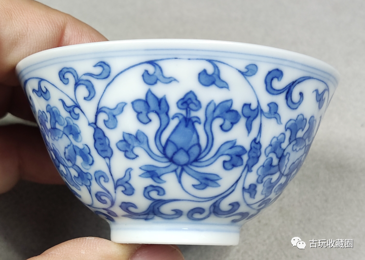 清雍正仿成化青花缠枝花卉纹杯一对-腾讯新闻