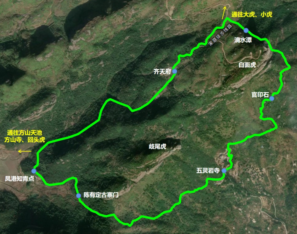 总长度约7.5公里的五虎山家庭亲子徒步路线是你登高徒步的不二之选.