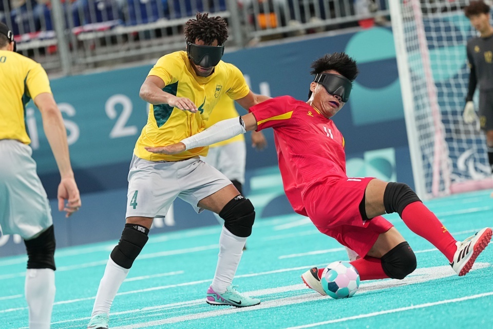 盲人足球——小组赛:中国队战平巴西队