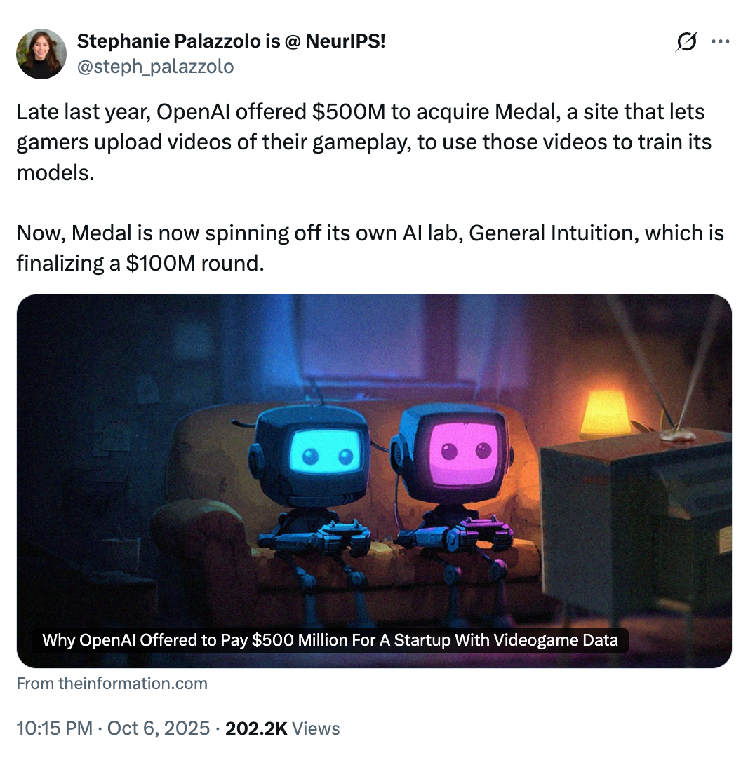 Khosla 继OpenAI 后的最大赌注，General Intuition 凭38 亿个游戏高光片段做世界模型-腾讯新闻