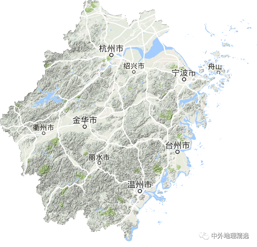 淅江省地形图图片