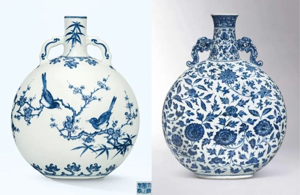 清乾隆 青花 豆青釉 彫刻 八宝紋抱月瓶 中国美術 高さ51CM 横36CM 罕有乾隆官窑现身法国小拍RMB 3,800万的「粉青青花抱月瓶
