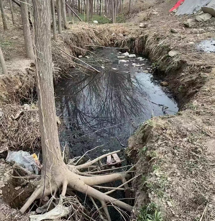 网传保定清苑温仁唐河大堤南水渠渗出恶臭污水,一名儿童溺水身亡