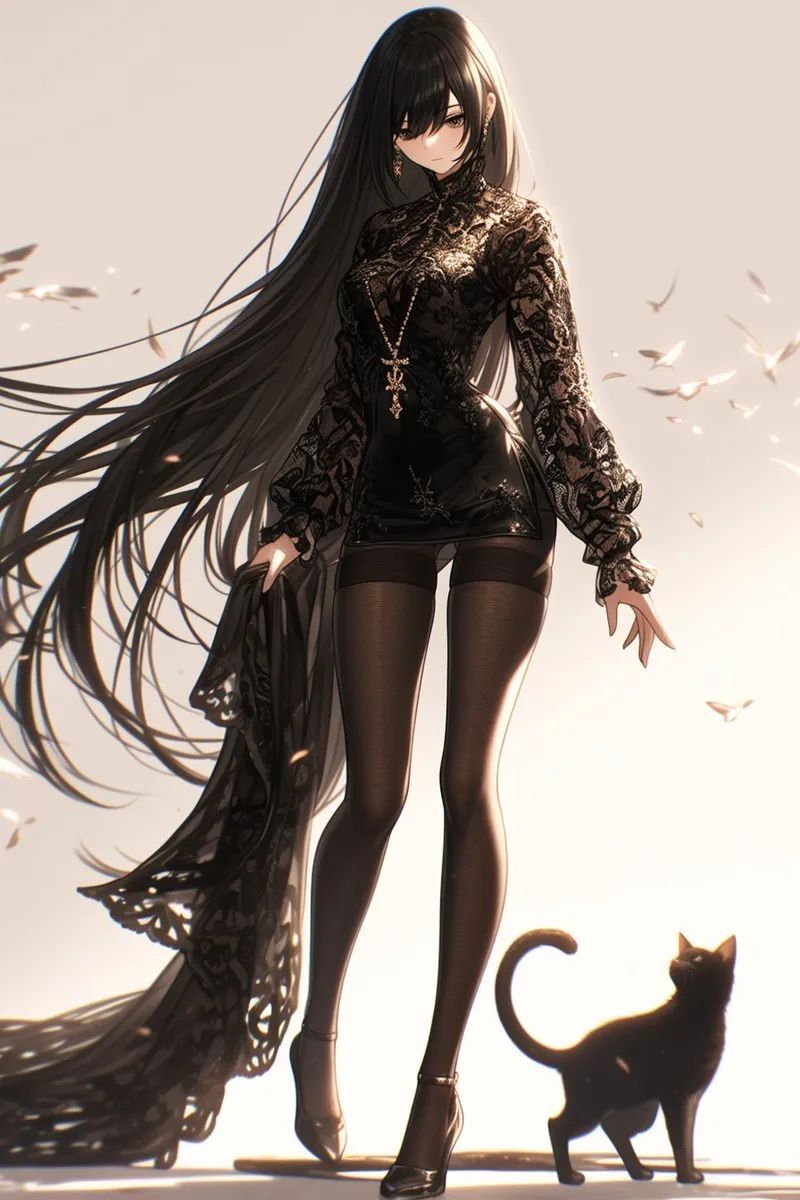 ai少女壁纸:短裙 丝袜 优美曲线若隐若现魅惑力十足