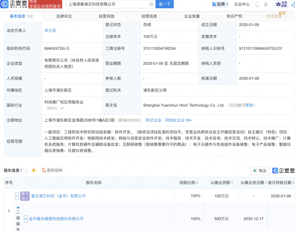 春光科技成立新公司,含AI软件开发业务_