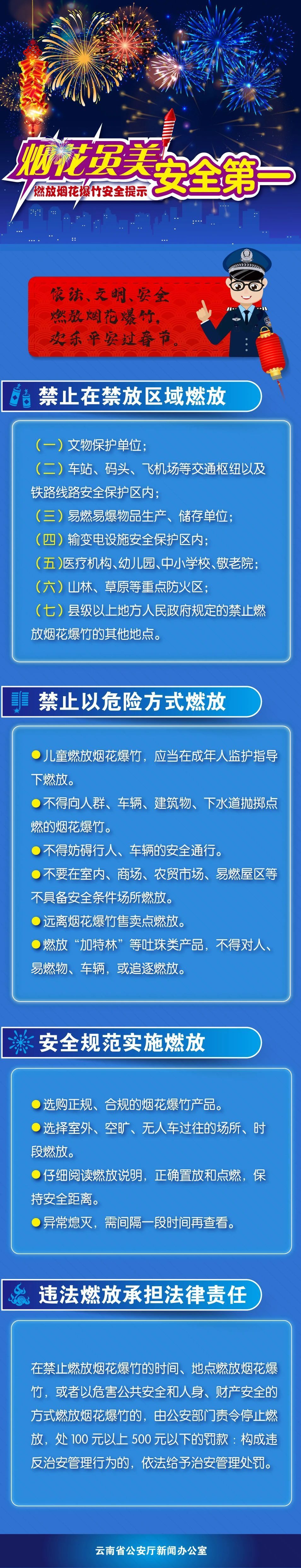 云南省公安厅发布燃放烟花爆竹安全提示