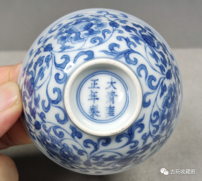 清雍正仿成化青花缠枝花卉纹杯一对-腾讯新闻