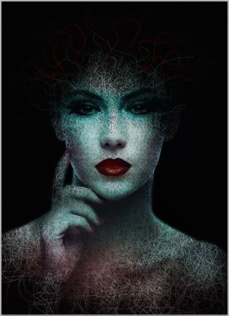 ps点线化人像特效