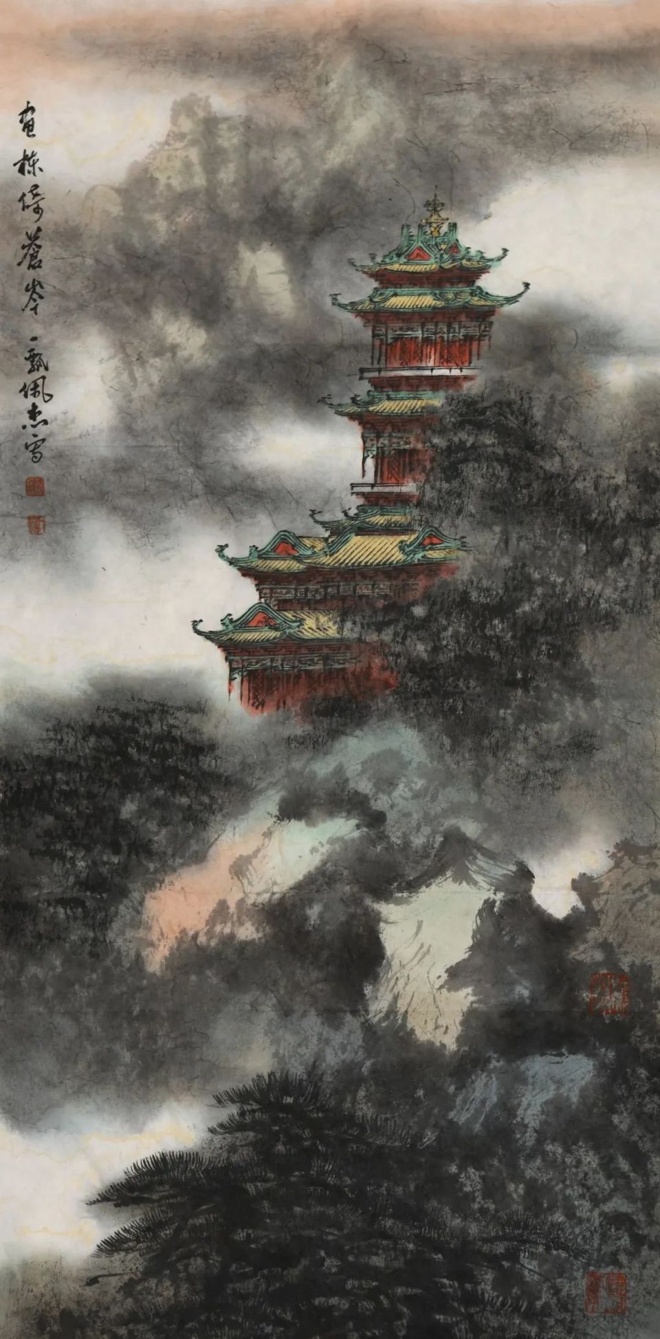 界画之韵写意心丨孙佩杰楼阁山水作品欣赏