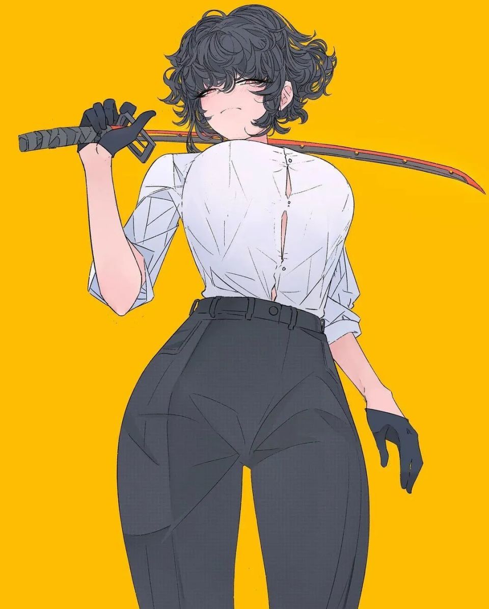 酷酷的短发女孩每一幅都是壁纸级画风让人喜欢极了