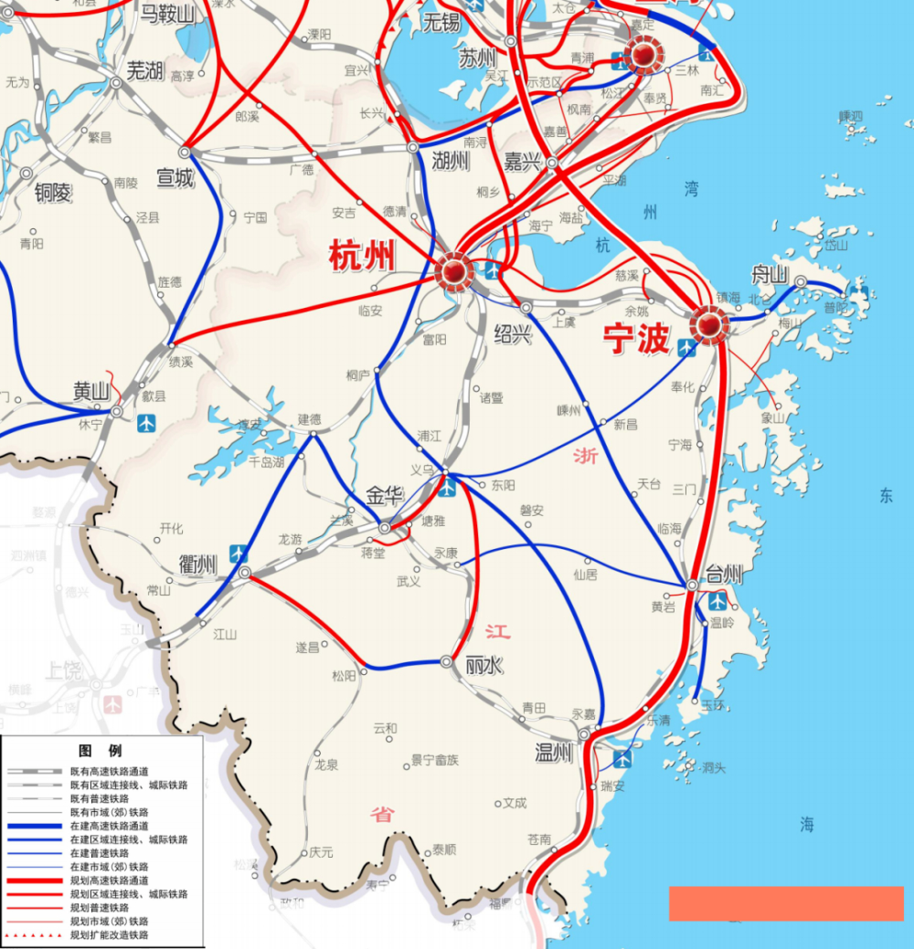 宁波至广州高速铁路,简称甬广高铁,它由甬台温高铁,温福高铁,福厦漳