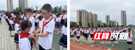 冷水滩区春江小学举行"红领巾爱祖国"新队员入队仪式