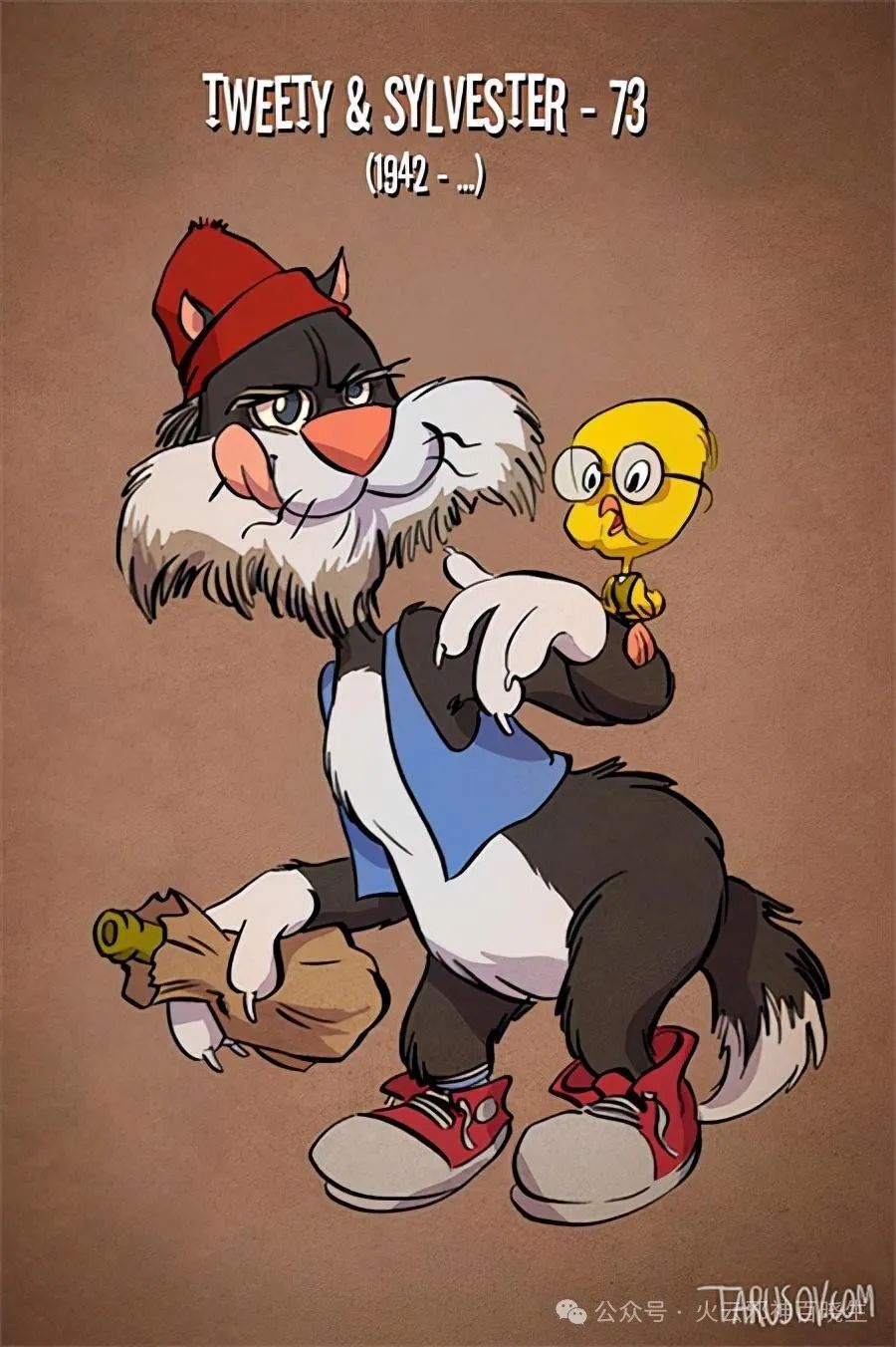 崔弟和傻大猫九,截至2024年,1949年的bb鸟与歪心狼已是75岁高龄.