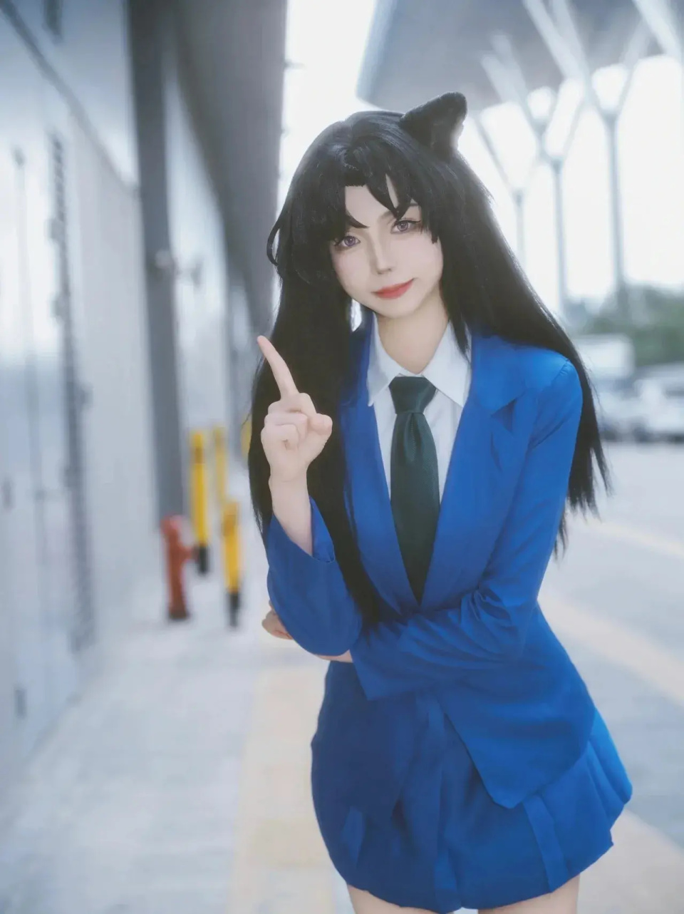 名侦探柯南cos:小兰神还原,发型太难看,大长腿太美了