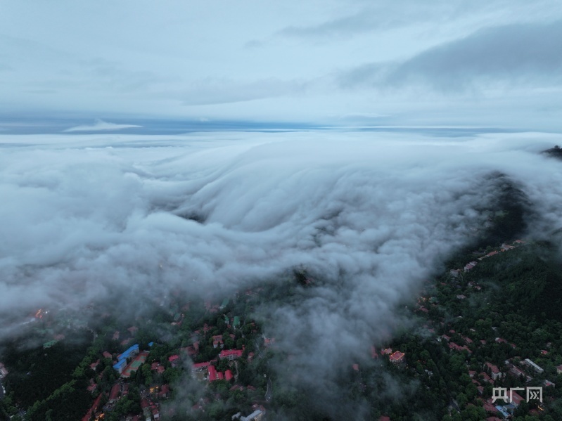 壮观!江西庐山现磅礴壮阔瀑布云