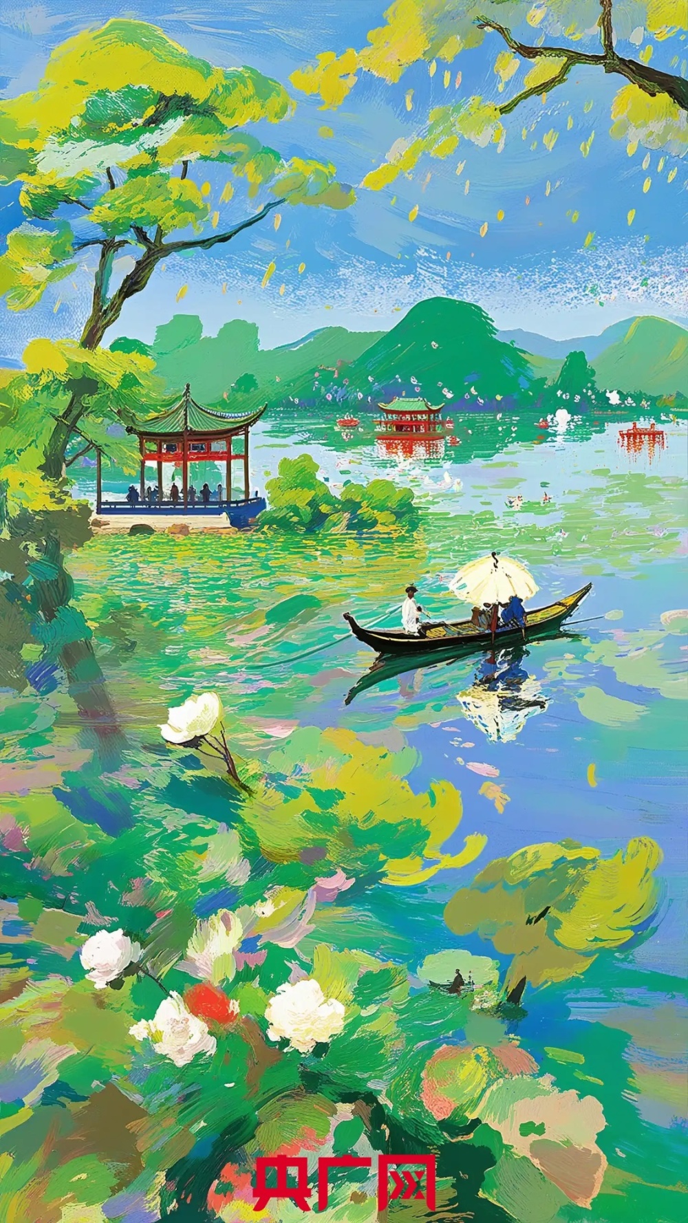 【浙里万水千山】ai眼中的西湖:用鲜亮色彩勾勒西湖"新妆"