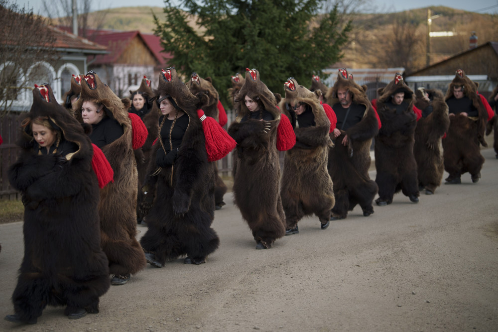 罗马尼亚:"熊舞"迎新年_腾讯新闻