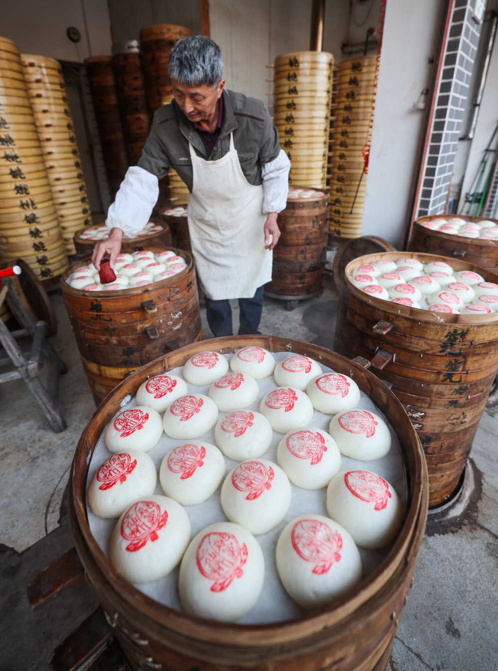 浙江金华红印馒头迎新年